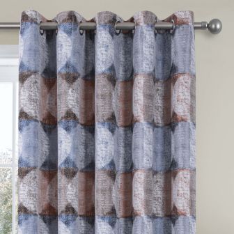 Rondo Terracotta Ready Made Eyelet Curtain