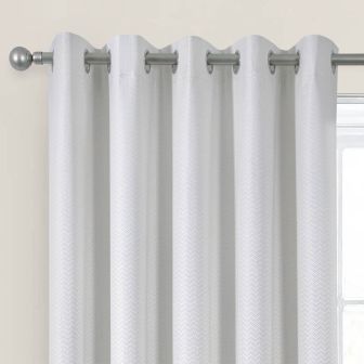 Serene White Blackout Ready Made Eyelet Curtains