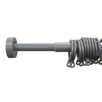 Stud 13/16mm Silver Extendible Curtain Pole 1.2-2.1m
