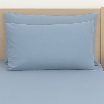 Supersoft Easy Care Blue Brushed Polyester Pillowcase Pair