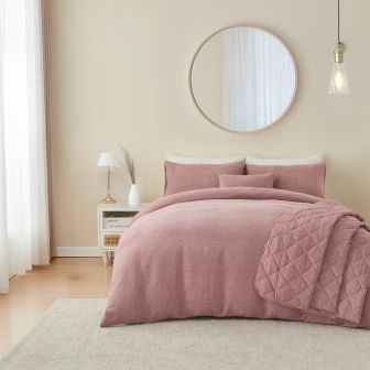 Verbier Pink Cotton Mix Duvet Cover Set