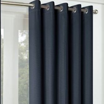 Zurich Navy Blackout Ready Made Eyelet Curtains