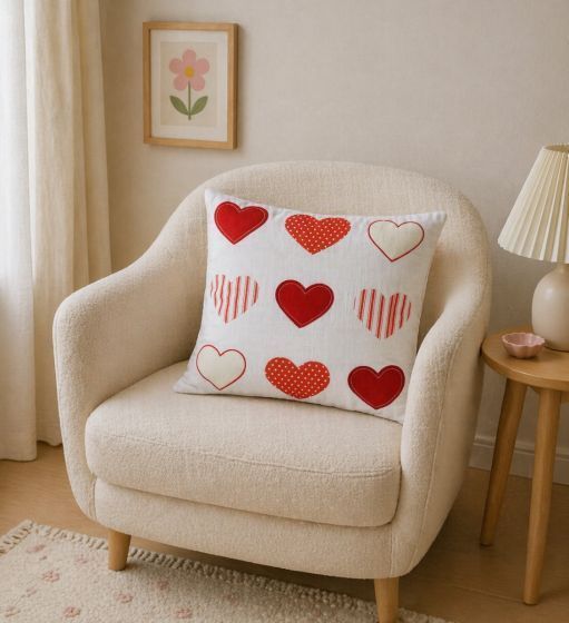 Love Hearts Filled Cushion