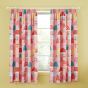 Mushroom Magic Pink Pencil Pleated Curtains