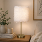 Shaggy White Table Lamp