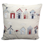 Beach Huts Navy Filled Cushion