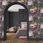 Azzura Floral Charcoal Wallpaper Roll