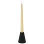 Black Ribbed Candle Holder