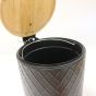 Bamboo Pedal Bin Black 5L