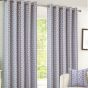 Chevron Silver Ready Made Eyelet Curtains