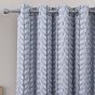 Chevron Silver Ready Made Eyelet Curtains