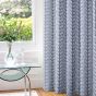 Chevron Silver Ready Made Eyelet Curtains