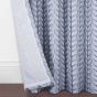 Chevron Silver Ready Made Eyelet Curtains