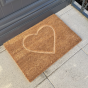 Coir Heart Embossed Door Mat