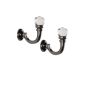 Crystal Black Nickel Hook Pair