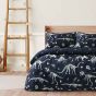 Dino Bones Navy Cotton Rich Duvet Cover Set