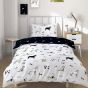 Dogs Black and White Cotton Mix Duvet Cover Set