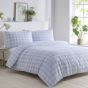 Gingham Blue Cotton Mix Duvet Set