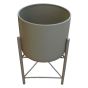 Metal Flower Pot Grey 