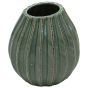 Green Grooved Vase 