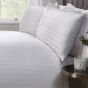 Hilton Stripe White 100% Cotton Duvet Cover Set