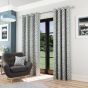 Horizon Teal Ready Made Eyelet Curtains