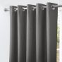 Hudson Charcoal Blackout Ready Made Eyelet Curtains