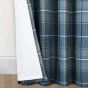 Kinross Blue Interlined Thermal Ready Made Eyelet Curtains