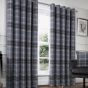 Kinross Silver Interlined Thermal Ready Made Eyelet Curtains