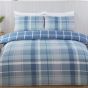 Lanark Blue Cotton Rich Duvet Set