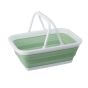 Collapsible Green Rectangular Bucket with Handles