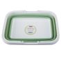Collapsible Green Rectangular Bucket with Handles