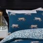 Leopard Teal Cotton Mix Duvet Set