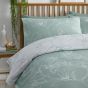 Linear Floral Green Cotton Mix Duvet Set