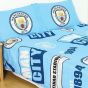 Manchester City Patch Blue Cotton Mix Duvet Cover Set