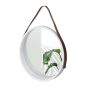 Round White Mirror with Strap