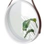 Round White Mirror with Strap