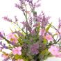 Lavender & Pink Florals in Wicker Pot