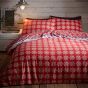 Prague Red Brushed Cotton Duvet Set