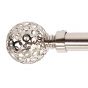 25/28mm Cairo Satin Silver Extendable Curtain Pole