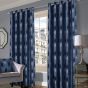 Memphis Navy Ready Made Eyelet Curtains