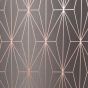 Kayla Geometric Charcoal & Rose Gold Wallpaper
