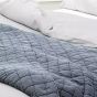 Quilted Waffle Blue Grey Bedspread 150x200cm