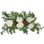 White roses and green leaves box
