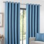 Serene Blue Blackout Ready Made Eyelet Curtains