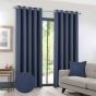 Serene Navy Ready Made Eyelet Curtains