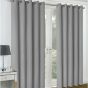 Zurich Silver 90x90 Ready Made Blackout Eyelet Curtains