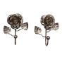 Rose Satin Silver Hook Pair