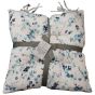 Trailing Flower Blue Seat Pad Pair