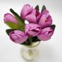 Pink Tulips in Glass Vase